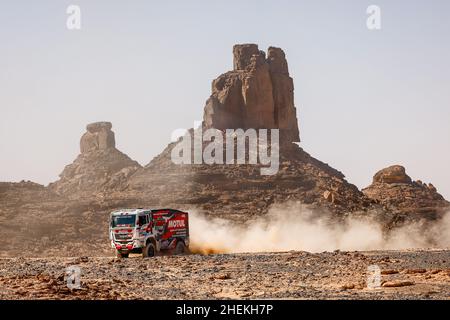 540 Besnard Sylvain (Fra), Laliche Sylvain (Fra), Cappucio Frédéric (Fra), Team SSP, man TGA 114, Motul, T5 FIA Camion, Aktion während der Etappe 9 der Rallye Dakar 2022 um Wadi Ad Dawasir, am 11th 2022. Januar in Wadi Ad Dawasir, Saudi-Arabien - Foto Frédéric Le Floch / DPPI Stockfoto