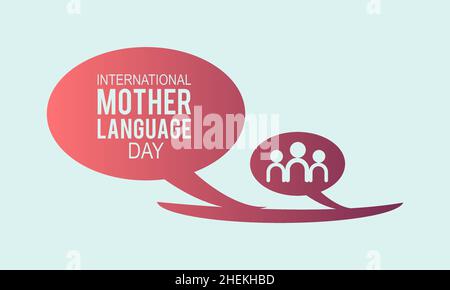 Internationaler Tag Der Muttersprache, 21. Februar. Vektor-Vorlage Design für Banner, Karte, Poster, Hintergrund. Stock Vektor