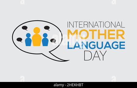 Internationaler Tag Der Muttersprache, 21. Februar. Vektor-Vorlage Design für Banner, Karte, Poster, Hintergrund. Stock Vektor