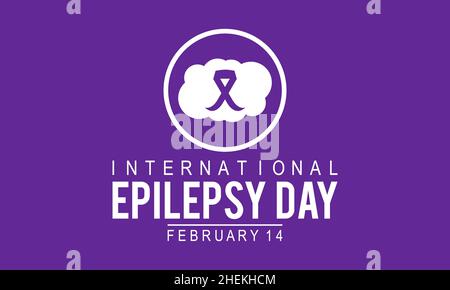 Internationaler Epilepsietag, 14. Februar. Vektor-Vorlage Design für Banner, Karte, Poster, Hintergrund. Stock Vektor