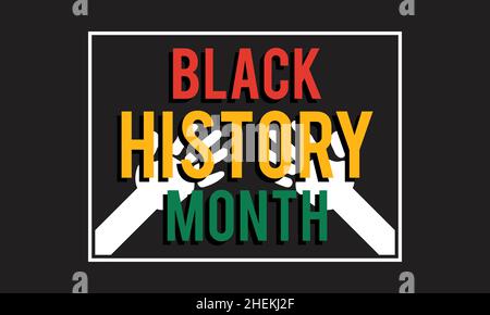 Schwarzer Monat der Geschichte im Februar. Vektor-Vorlage Design für Banner, Karte, Poster, Hintergrund. Stock Vektor