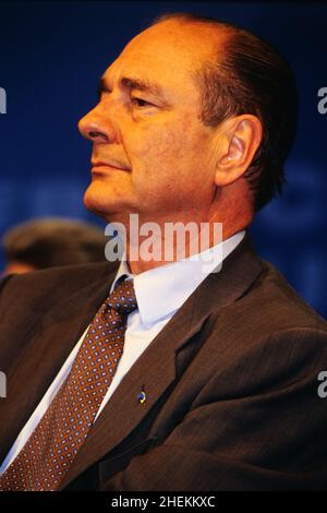 Archiv 90ies: Französischer Politiker Jacques Chirac Stockfoto