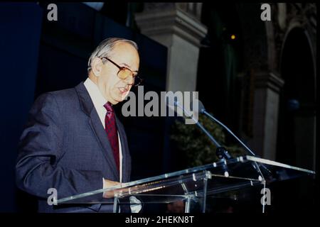 Michel Camdessus, Präsident des Wirtschaftskongresses der WIF (FMI) vor dem Internationalen Gipfel G7 in Lyon, Frankreich Stockfoto