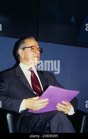 Michel Camdessus, Präsident des Wirtschaftskongresses der WIF (FMI) vor dem Internationalen Gipfel G7 in Lyon, Frankreich Stockfoto