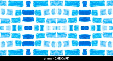Aquarellmosaik. Abstraktes geometrisches ethnisches Ornament. Stockfoto