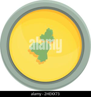 Cartoon-Vektor für Lebensmittel-Creme-Suppe-Symbol. Heiße Schüssel. Gemüsesuppe Stock Vektor