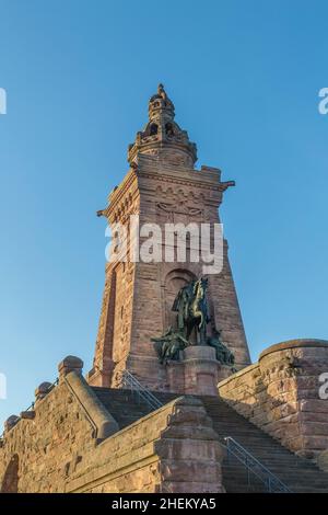 Das Kyffhaeuser Denkmal zu Ehren des Königs Barbarossa in Thüringen Stockfoto