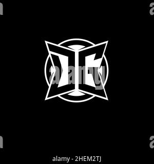 DG Monogram Logo-Buchstabe mit schlichtem, modernem Formdesign. Kreisrundes Monogramm-Logo. Stock Vektor