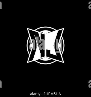 NL Monogram-Logobuchstabe mit schlichtem, modernen Formdesign. Kreisrundes Monogramm-Logo. Stock Vektor