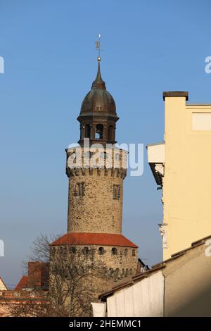 Blick auf die Turmhaube des Reichenbacher Turms in Görlitz Stockfoto