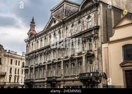 Brno Tschechische Republik Blick auf gotische Architektur in der Altstadt keine Menschen Stockfoto