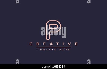Modernes, elegantes und kreatives P Logo Design und Vorlage. PP-Symbol Initial-basiertes Monogramm und Buchstaben in Vektor Stock Vektor