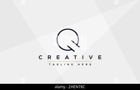 Abstraktes Monogramm Buchstabe Q Logo Icon Design. Minimalistische Q QQ kreative Initial-basierte Vektor-Vorlage Stock Vektor