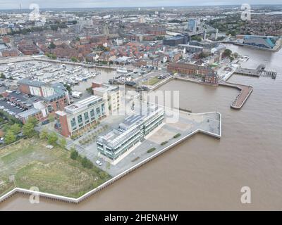 Luftaufnahme von Kingston upon Hull Stockfoto