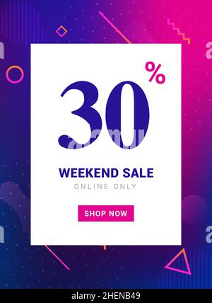 Sonderangebot Promo Banner Wochenende Angebot. Vorlage für „Big Discount 30 Prozent Promotion Deal“ Stock Vektor
