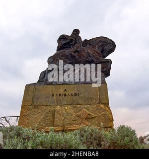 Reiterdenkmal an den italienischen Helden Giuseppe Garibaldi Stockfoto