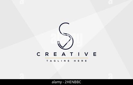 Schlichtes, elegantes Logo-Design mit dem Buchstaben S. Moderne minimalistische S SS kreative Initialen basierte Vektor-Symbol-Vorlage Stock Vektor