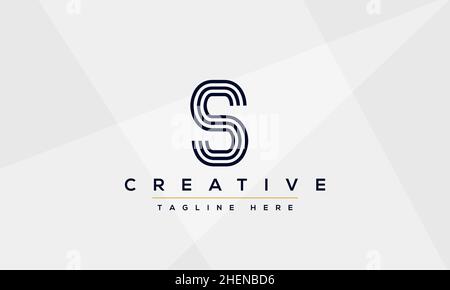 Schlichtes, elegantes Logo-Design mit dem Buchstaben S. Moderne minimalistische S SS kreative Initialen basierte Vektor-Symbol-Vorlage Stock Vektor