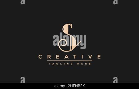 Schlichtes, elegantes Logo-Design mit dem Buchstaben S. Moderne minimalistische S SS kreative Initialen basierte Vektor-Symbol-Vorlage Stock Vektor