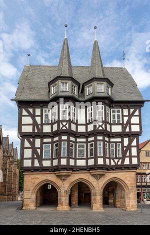 Berühmtes Rathaus am zentralen Platz in Alsfeld, deutschland Stockfoto