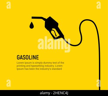 Kraftstoff-Benzinpumpe Gas-Diesel-Station. Auto Vektor Kraftstoff Gaspumpe Düse Hintergrund Stock Vektor
