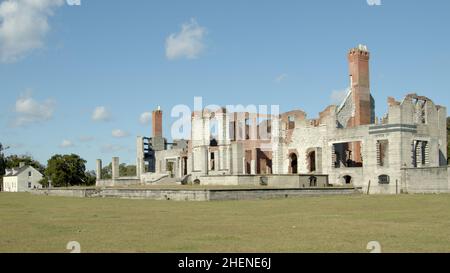 Die Ruinen von Dungeness Mansion auf Cumberland Island, Georgia, USA. Stockfoto