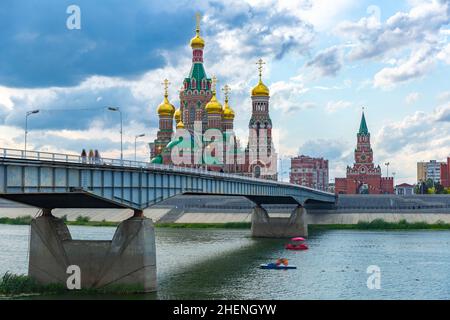 Verkündigungsturm und Kathedrale der Verkündigung der Seligen Jungfrau. Yoshkar-Ola. Russland Stockfoto