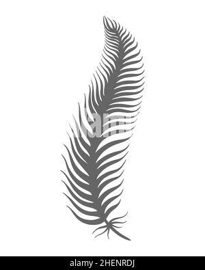 Vogel Feder Hand graviert Vektor isolierte Illustration Stock Vektor