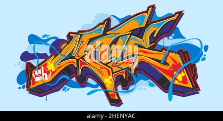 Isolierte Abstrakte Urban Graffiti Street Art Style Wort Kätzchen Schriftzug Vektor Illustration Stock Vektor