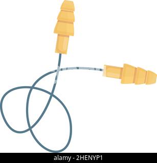 Cartoon-Vektor für Ohrstöpsel-Geräte mit Symbolen. Gehörschutz. Rauschen auditiv Stock Vektor