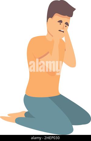 Junge Panik Symbol Cartoon Vektor. Geistiger Angriff. Angststörung Stock Vektor