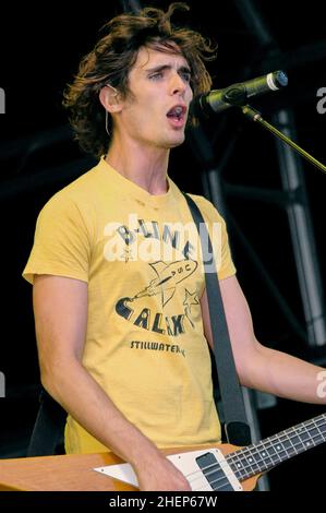 Tyson Ritter - The All-American Rejects, V2004, Hylands Park, Chelmsford, Essex, Großbritannien - 20. August 2004 Stockfoto