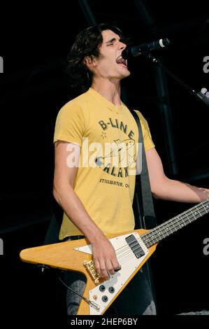 Tyson Ritter - The All-American Rejects, V2004, Hylands Park, Chelmsford, Essex, Großbritannien - 20. August 2004 Stockfoto