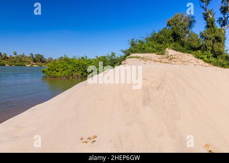 Die Sandbank am Mekong-Fluss, Kambodscha Stockfoto