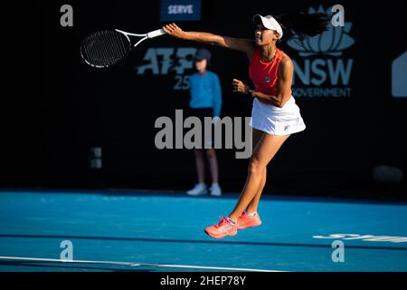 Sydney, Australien, 11. Januar 2022, Priscilla Hon aus Australien im Einsatz gegen Jaqueline Cristian aus Rumänien während der ersten Runde beim Sydney Tennis Classic 2022, WTA 500 Tennisturnier am 10. Januar 2022 im NSW Tennis Center in Sydney, Australien - Foto: Rob Prange/DPPI/LiveMedia Stockfoto