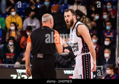 Barcelona, Spanien - 11. Januar 2022, Sergio Rodriguez von der AX Armani Exchange Mailand während des EuroLeague-Basketballspiels der Turkish Airlines zwischen dem FC Barcelona und der AX Armani Exchange Mailand am 11. Januar 2022 im Palau Blaugrana in Barcelona, Spanien - Foto: Javier Borrego/DPPI/LiveMedia Stockfoto