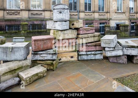 A Case History, ein öffentliches Kunstprojekt von John King in Liverpool Stockfoto