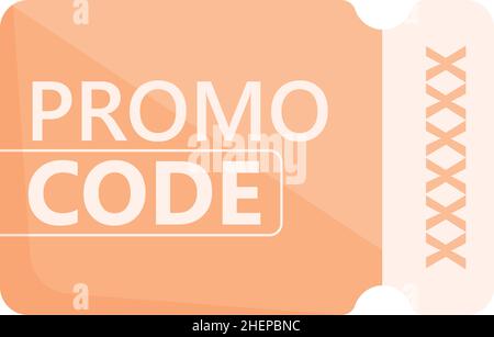 Cartoon-Vektor mit Gutscheincode-Symbol. Aktionsrabatt. Digitales Geschenk Stock Vektor