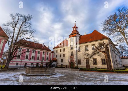 Burg Trebon - Trebon, Südböhmische Region. Tschechien. Stockfoto