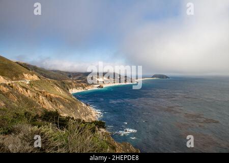 Berühmter cabrillo Highway im historischen Point sur State Park, Kalifornien, USA Stockfoto