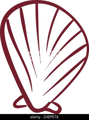 Muschelsymbol. Handgezeichnetes Marinesymbol Stock Vektor