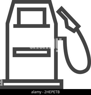 Tankstellensymbol. Benzinpumpenmaschine in linearem Stil Stock Vektor