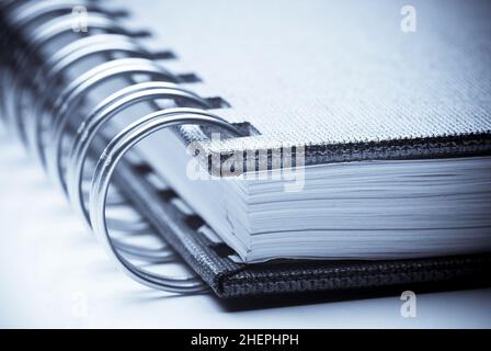 Notizbuch mit Spiralbindung, Detail Stockfoto