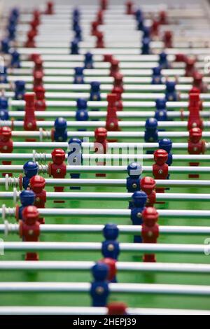 Spielfiguren eines Tischfussballs Stockfoto