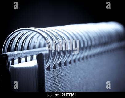 Notizbuch mit Spiralbindung, Detail Stockfoto