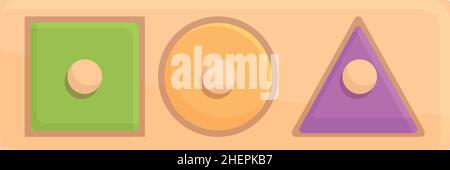 Montessori Mathe Spiel Symbol Cartoon Vektor. Holzspielzeug. Kindererziehung Stock Vektor