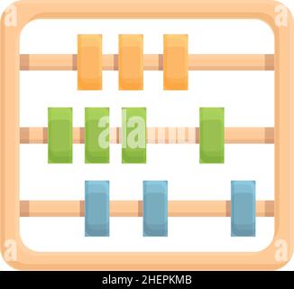 Montessori abacus Icon Cartoon-Vektor. Holzspielzeug. Mathematik in der Schule Stock Vektor