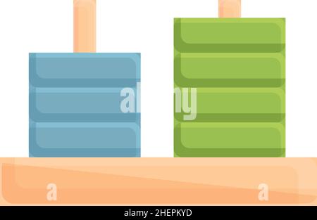 Montessori Turm Spielzeug Symbol Cartoon Vektor. Holzschule. Kinder Mathematik Stock Vektor