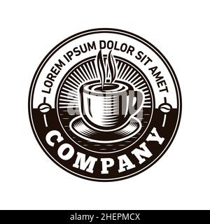 Kaffee-Logo. Vintage Cafe Logo. Vektor und Illustrationen. Stock Vektor