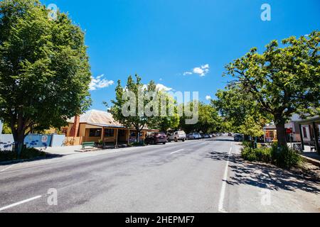 Das historische Stadtzentrum von yackandandah Stockfoto